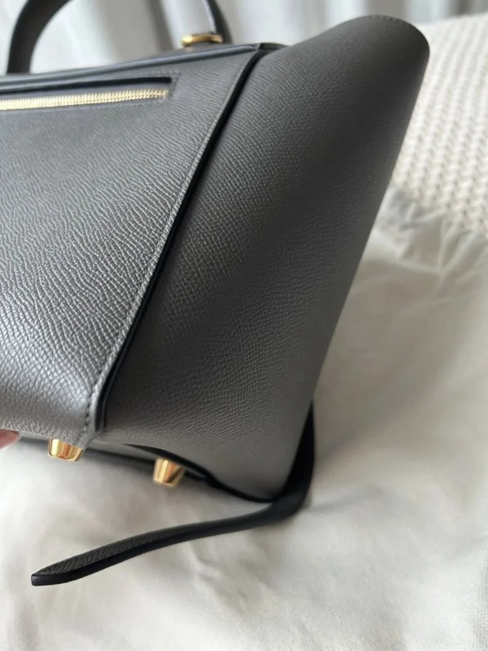 Phoebe Philo Era Celine Grained Calfskin Mini Belt Bag Gray